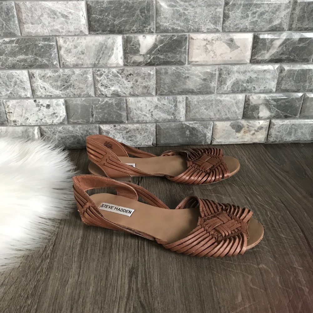 Steve Madden pilo Brown Leather Sandals 7